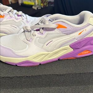Puma Women's  TRC White and Lavender Sneakers